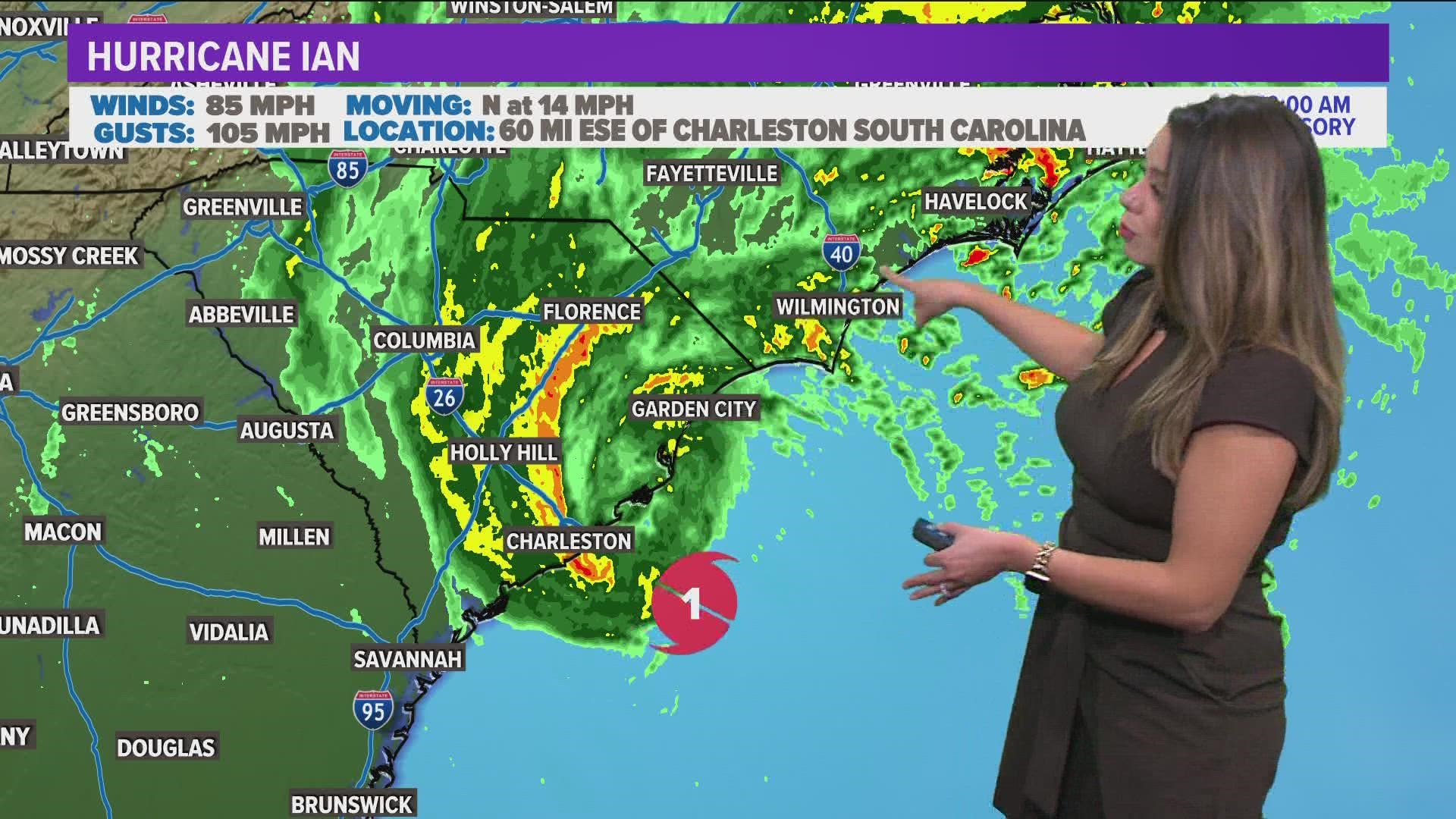 Here's the latest on Hurricane Ian as it moves near South Carolina.