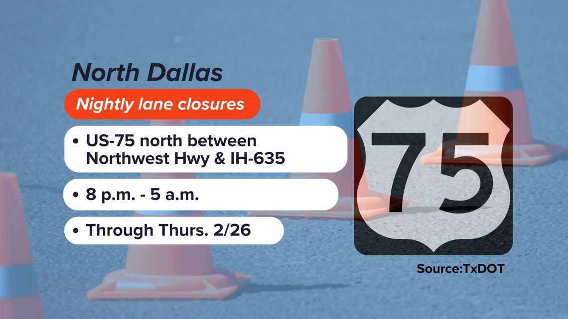 Major overnight road work on U.S. 75 in North Dallas