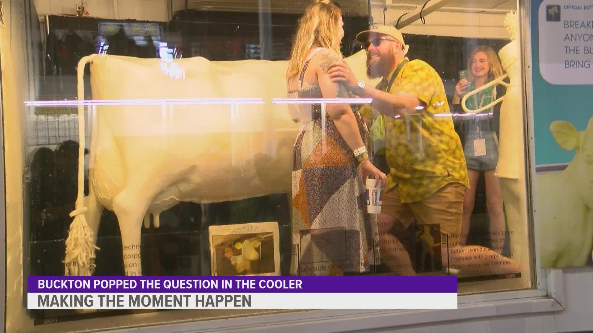 You butter believe it - the Iowa State Fair is your newest engagement destination. Nick Buckton proposed to Mackenzie Burger inside the butter cow cooler.
