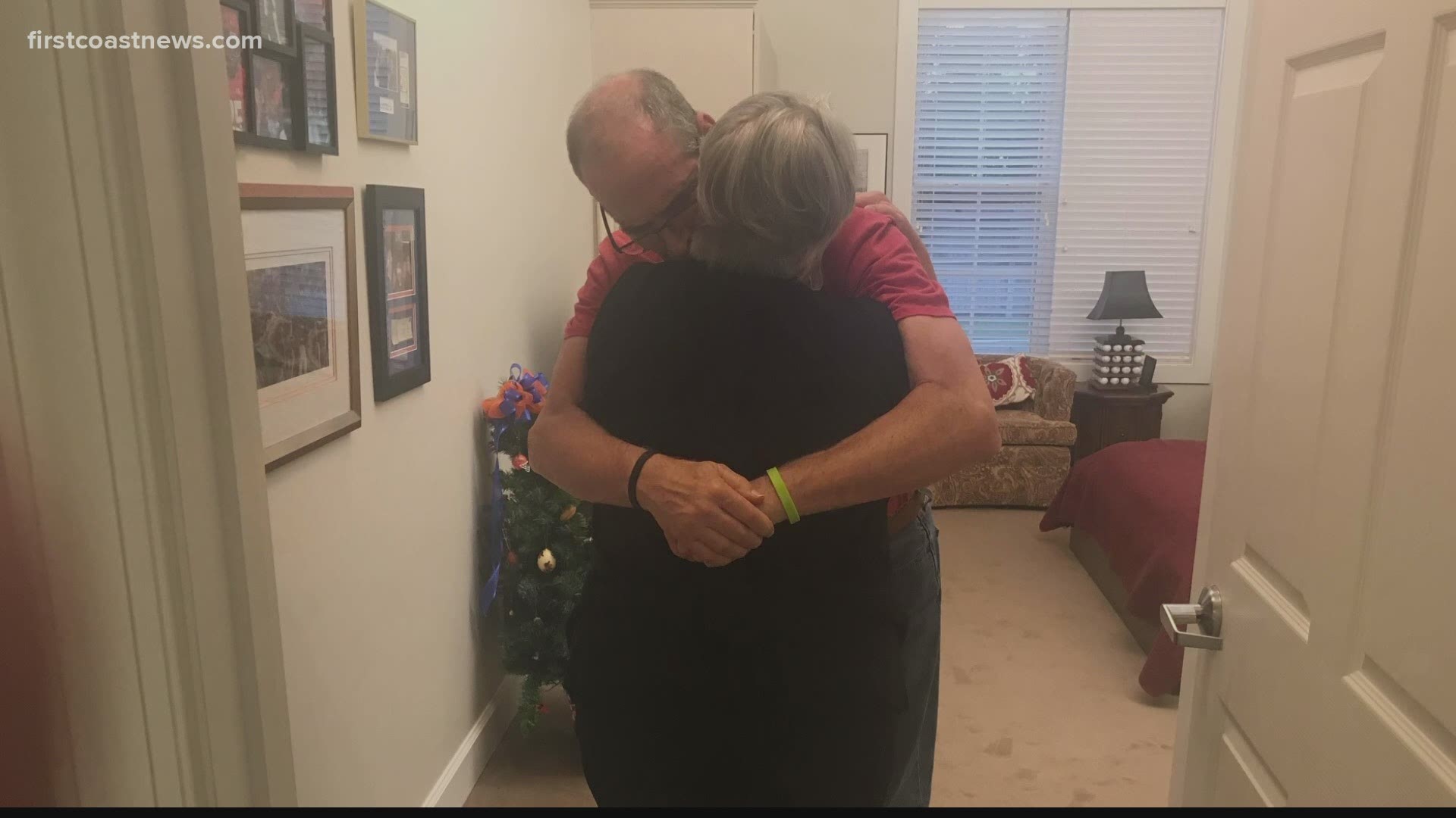 Mary was able to once again see her husband, Steve, thanks to getting a job in the facility where he is staying.