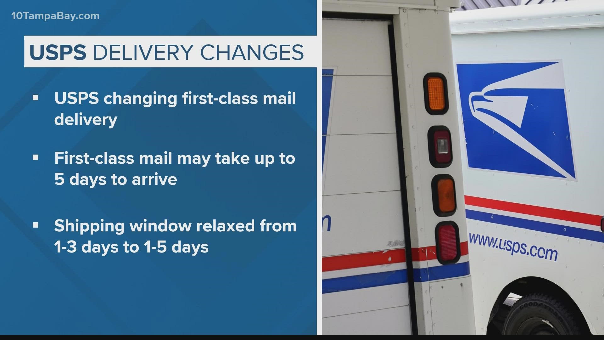 Parts of Florida will see a slow down in delivery starting Friday, even if you're sending mail within the state.
