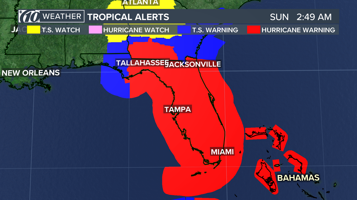 Hurricaneforce winds expected across Tampa Bay; warnings in effect