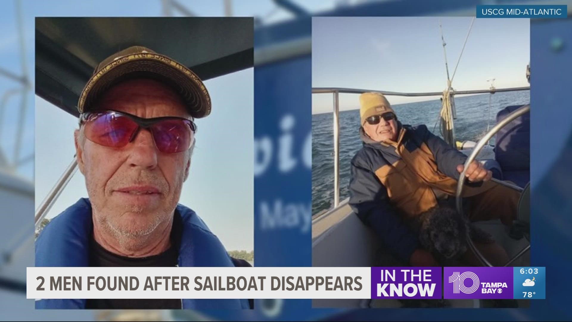 Kevin Hyde, 64, and Joe DiTommasso, 76, gained the attention of the Silver Muna crew by waiving their arms and a flag before they were rescued.