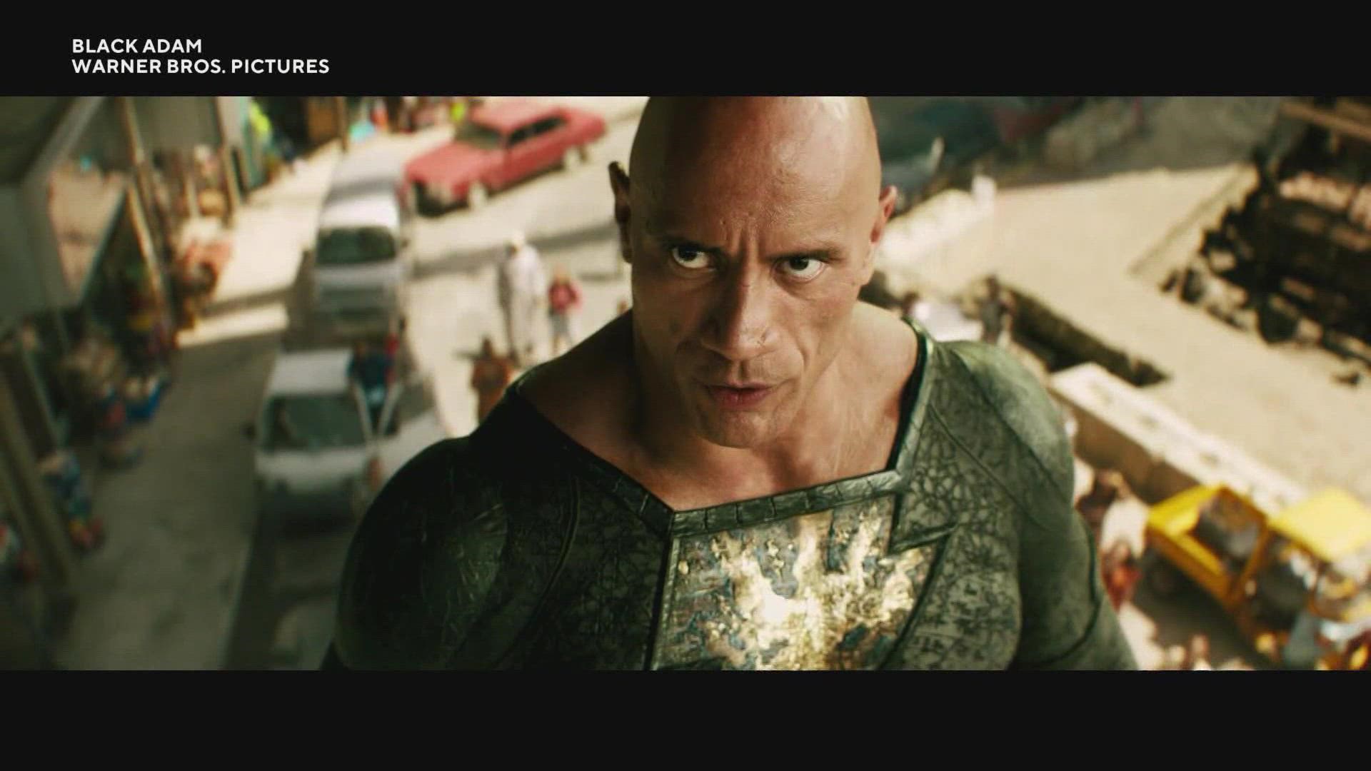 THE BIG MOVIE IN THEATERS THIS WEEKEND IS "BLACK ADAM." DWAYNE JOHNSON STARS AS THE D-C COMICS SUPERHERO.