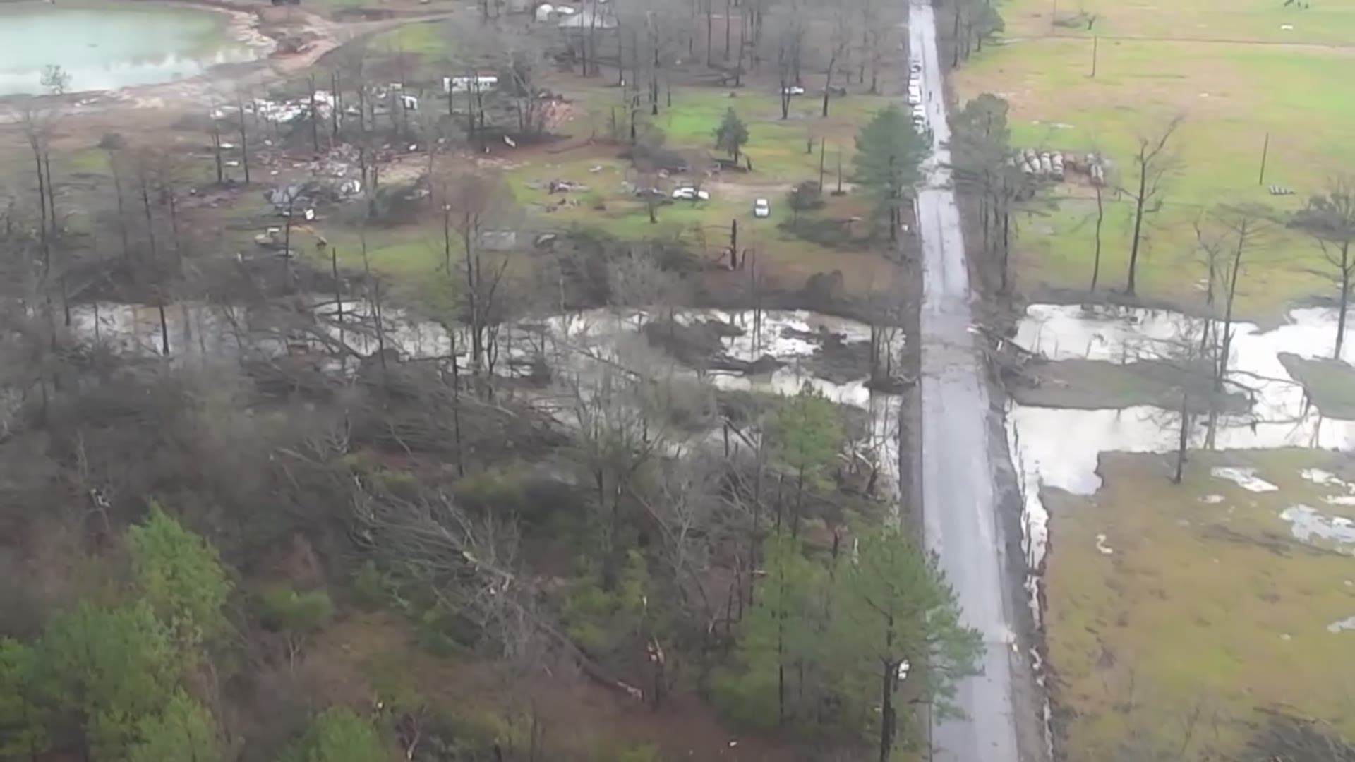 A severe storm destroyed a trailer home in Bossier Parish Saturday, killing an elderly couple.
